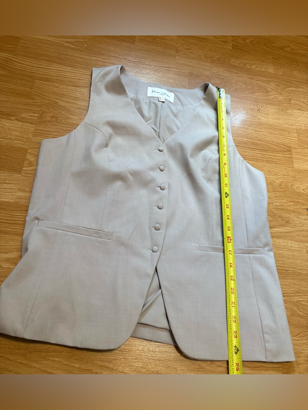 Haver & Blair Women's Sleeveless Tailored Vest in Light Taupe - Picture 6 of 8